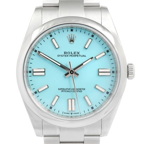 rolex oyster perpetual 41 tiffany dial|rolex oyster perpetual 41 blue.